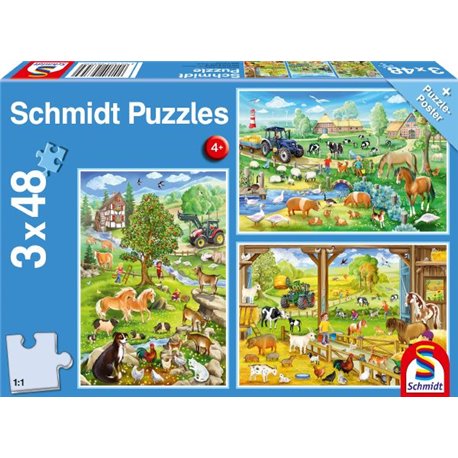 Puzzle Bauernhof 3x48T