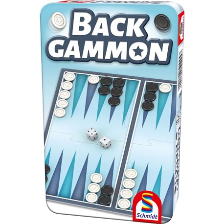 Backgammon in der Metallbox