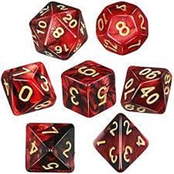 CHX27434 Vortex Burgundy wgold Signature Polyhedral 7-Die Sets