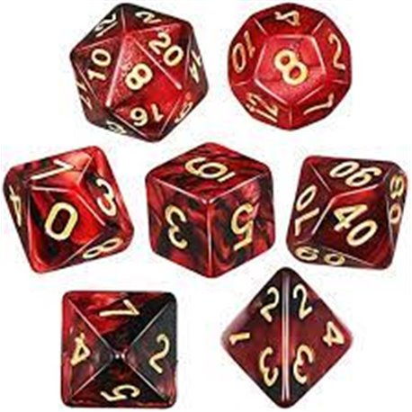 CHX27434 Vortex Burgundy wgold Signature Polyhedral 7-Die Sets