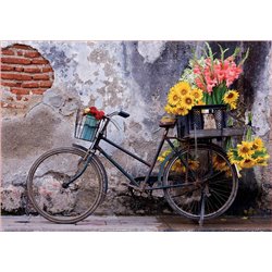 Puzzle Fahrrad mit Blumen 500T 