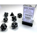 CHX25408 Black w/white Opaque Polyhedral 7-Die Sets