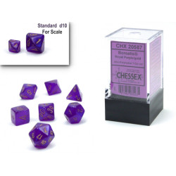 CHX20587 Borealis Mini-Polyhedral Royal Purple/gold Luminary7-Die Set