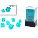 CHX20385 Translucent Mini Polyhedral Teal white 7 Die Set