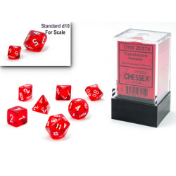 CHX20374 Translucent Mini-Polyhedral Red/white 7-Die Set