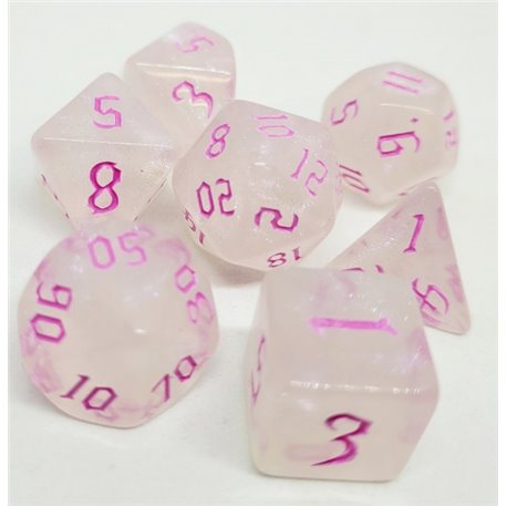 Würfelset Milky Shine: Pink (7)