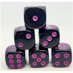 Würfelset D6: Opaque/Neon Purple (12)