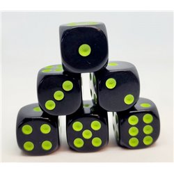 Würfelset D6: Opaque/Neon Green (12)