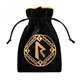 Runic Black & Golden Velour Dice Bag