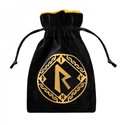 Runic Black & Golden Velour Dice Bag