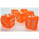 Würfelset D6 Transparent: Orange (12)