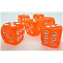 Würfelset D6 Transparent: Orange (12)