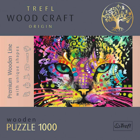 Holz Puzzle Bunte Katze (1000 Teile)