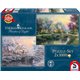 Puzzle-Set Thomas Kinkade Lamplight Manor und Winter in Lamplight Manor 2x1000T