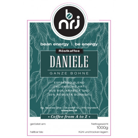 Kaffee Daniele 1000g Ganze Bohne aus österr. Kleinrösterei