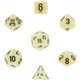 CHX25400 Opaque Polyhedral Ivory black 7Die Set