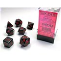 CHX25418 Opaque Polyhedral Black/red 7-Die Set