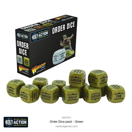 Bolt Action Orders Dice pack green 12