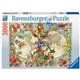 Puzzle Weltkarte mit Schmetterlingen 3000T