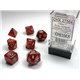 CHX27504 Glitter Polyhedral Ruby/gold Signature Polyhedral 7-Die Sets