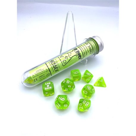 CHX30062 Translucent RAD green/white Polyhedral 7 Die Set