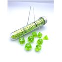 CHX30062 Translucent RAD green/white Polyhedral 7 Die Set
