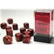 CHX27634 Vortex 16mm d6 Burgund/gold Dice Block 12 dice