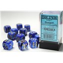 CHX27636 Vortex 16mm d6 Blue/gold Dice Block 12 dice