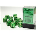 CHX27635 Vortex 16mm d6 Green/gold Dice Block 12 dice