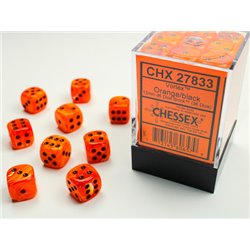 CHX27833 Vortex 12mm d6 orange/black Dice Block 36 dice