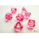 CHX20384 Translucent Mini Polyhedral pink/white 7 Die Set