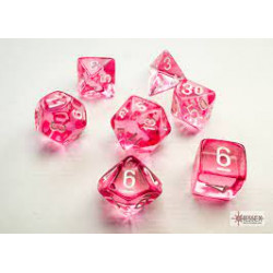 CHX20384 Translucent Mini Polyhedral pink/white 7 Die Set