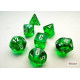 CHX20375 Translucent Mini Polyhedral green/white 7 Die Set