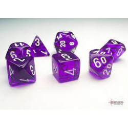 CHX20377 Translucent Mini Polyhedral Purple/white 7 Die Set
