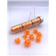 CHX30060 Translucent Polyhedral Neon Orange/white 7-Die Set with bonus die
