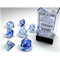 CHX27466 Nebula Polyhedral Dark Blue/white 7 Die Set