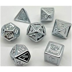 Würfelset Plated Silver Embossed (7)