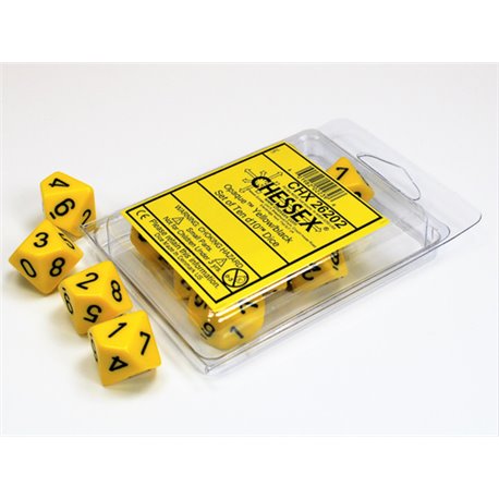 CHX26202 Opaque Yellow/black Set d10 (10)
