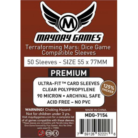 Premium Terraforming Mars Dice Game Sleeves 7154 (55x77mm) 50 MOQ2