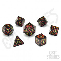 Volcanic Valor Metal RPG Dice Set