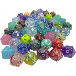 CHX29220 Bag of 50 Assorted Loose Signature Polyhedral d20 Dice