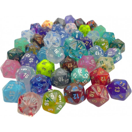 CHX29220 Bag of 50 Assorted Loose Signature Polyhedral d20 Dice