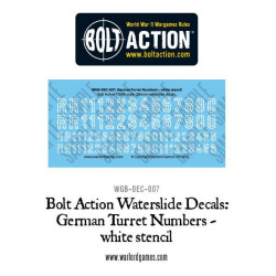 Bolt Action German Turret Numbers white stencil decal sheet WGB-DEC-007
