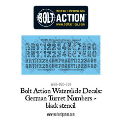 Bolt Action German Turret Numbers black stencil decal sheet WGB-DEC-006