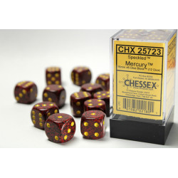 Speckled 16mm d6 Mercury Dice Block (12)