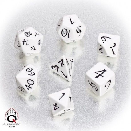 Classic RPG Dice White Black(7)